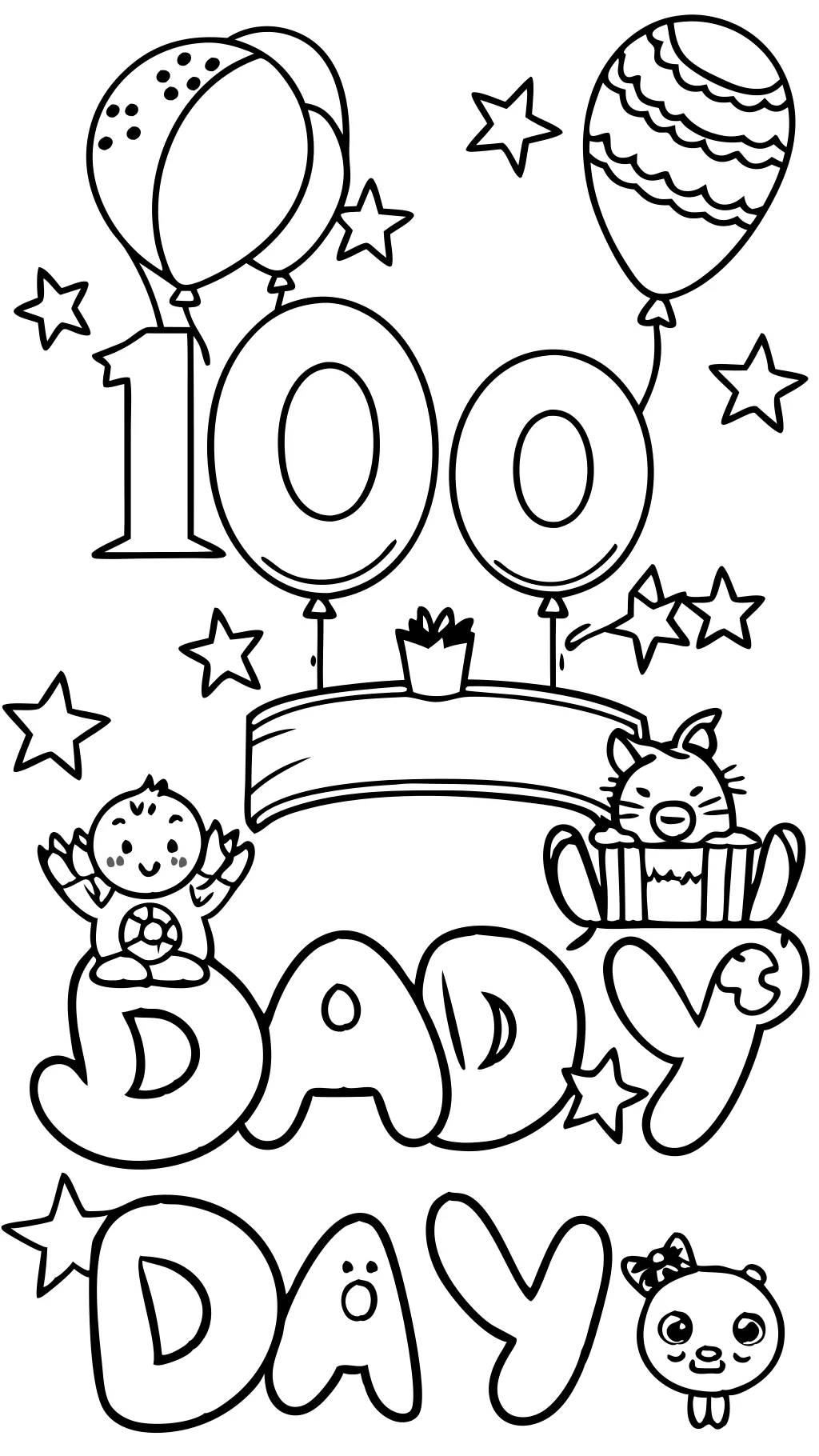 100 day coloring pages